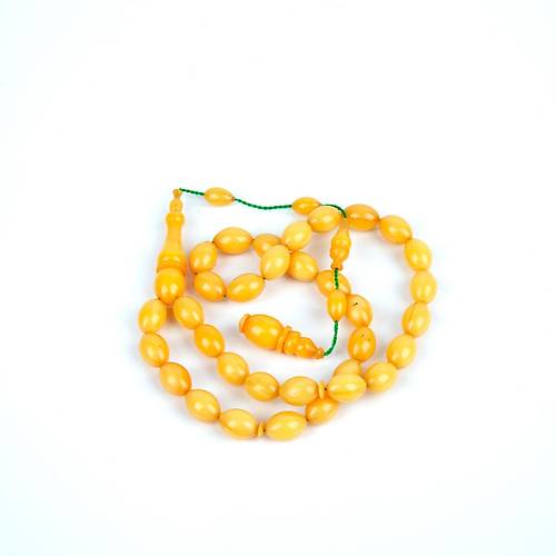 S�kma Kehribar Beyzi Kesim 7.5x11mm Tesbih