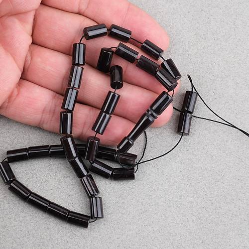 S�kma Kehribar Kesme Kesim 6x10mm Tesbih P�sk�ls�z Kahverengi