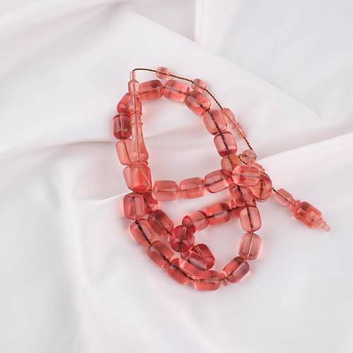 Alman Katalin Usta ��i Kaps�l Kesim 9x11.5mm Tesbih -�effaf G�l Kurusu