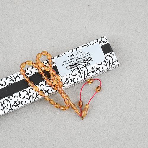 S�kma Kehribar Beyzi Kesim Sistemli Bilek Boy 5x8mm Tesbih Sar�