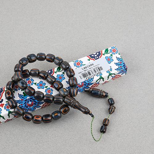 Kafur A�ac� Kaps�l Kesim 11x12mm Tesbih - Mavi Turuncu