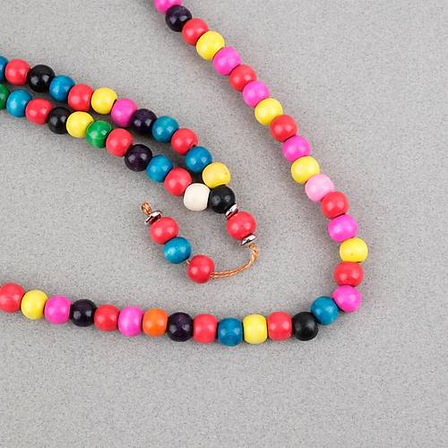 Bonibon 99luk Renklli Boyal� Ah�ap K�re Kesim 10mm Namaz Tesbihi