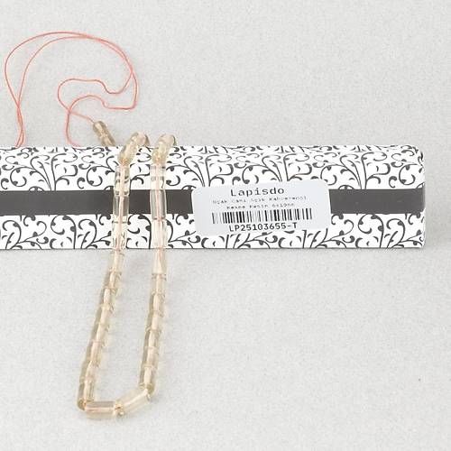 U�ak Cam� Kesme Kesim 6x10mm Tesbih P�sk�ls�z A��k Kahverengi