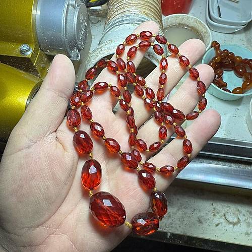 Osmanl Ate-i Kehribar (Kolye) 41habbe 6x9.5mm Tesbih