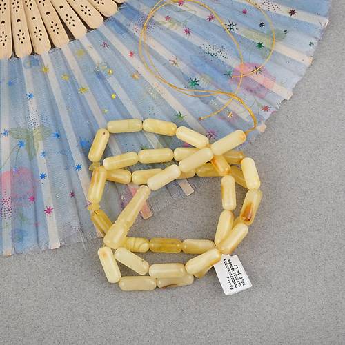 Kaya Damla Kehribar -Balt�k Arpa Kesim 7x18mm Tesbih