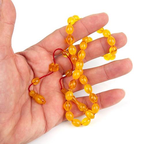 Skma Kehribar Beyzi Kesim 7.5x10mm Tesbih