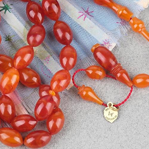 Kadim Katalin Eski amdan Obje Beyzi Kesim 7x12mm Tesbih