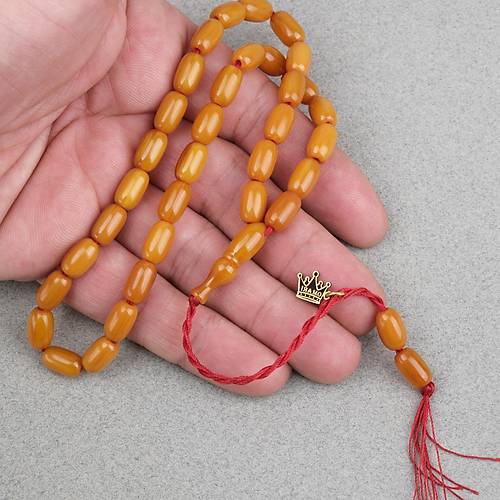 Omari S�kma Kehribar Kaps�l Kesim Oturtma �mameli Sistemli 7x11mm Tesbih