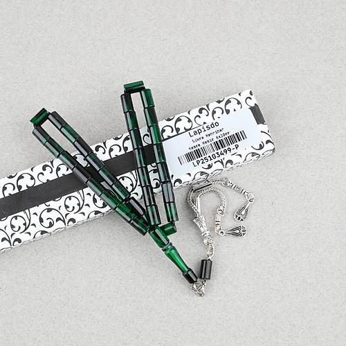 S�kma Kehribar Kesme Kesim Alpaka P�sk�ll� 6x10mm Tesbih