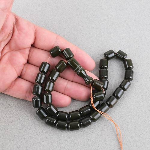 Katalin �ubuk Kaps�l Kesim 9x11mm Tesbih -Haki P�ks�ls�z