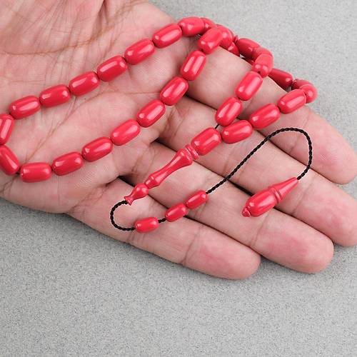 Katalin Eski Bowling Topu Obje Kaps�l Kesim 7x11mm Tebih -K�rm�z�