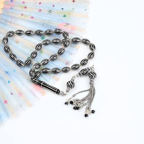 Erzurum Oltu 925Ayar Gm Pskl 12 Yarma Karpuz Dilim Beyzi Kesim 7.5x12mm Tesbih