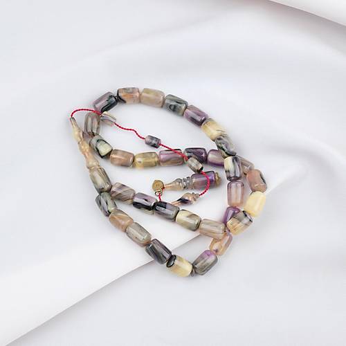 Katalin Dinlenmi ubuk Usta i mzal Kapsl Kesim 8x12mm Tesbih -Beyaz Gri Alacal