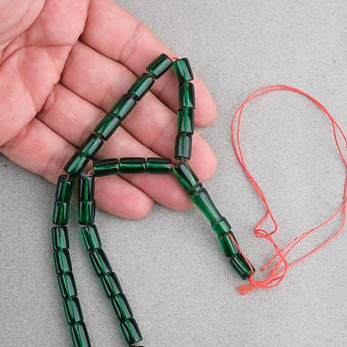 U�ak Cam� Kesme Kesim 7x10mm Tesbih P�sk�ls�z �effaf Ye�il