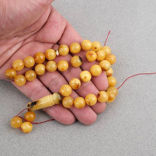 Damla Kehribar K�re Kesim 10mm Tesbih