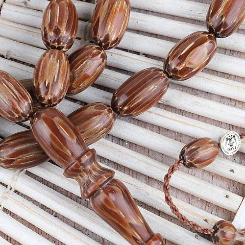 Vah�i Palmiye A�ac� Badem Kesim 7.5x13mm Tesbih