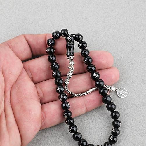 Erzurum Oltu Gm ileme El Boy 925Ayar Gm Pskl Tekerlek Kesim 7x8mm  Tesbih