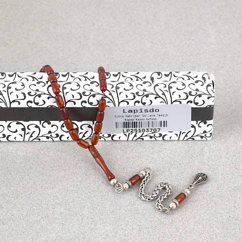S�kma Kehribar Bilek Boy Kaps�l Kesim 4x7mm Sallama Tesbih K�rm�z�