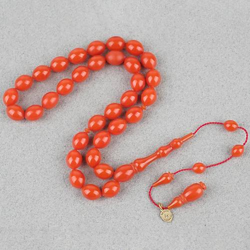 Kadim Katalin Eski amdan Obje Beyzi Kesim 8x10.5mm Tesbih