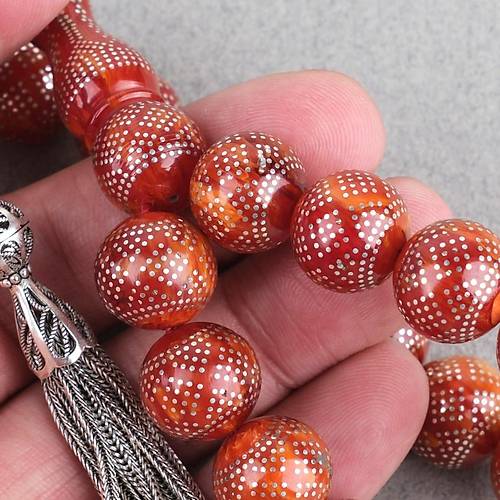 Katalin 925Ayar Gm akml Kre Kesim 14mm 4 Parmak Boy ve Normal Boy (2) Tebihler