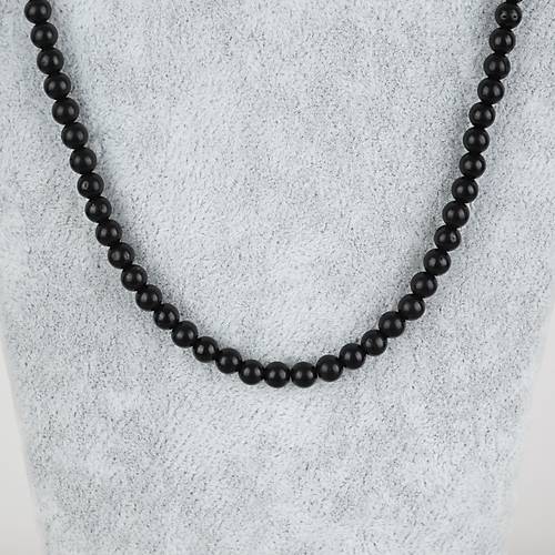 Kuka 5mm K�re Kolye 52cm/26cm - Siyah