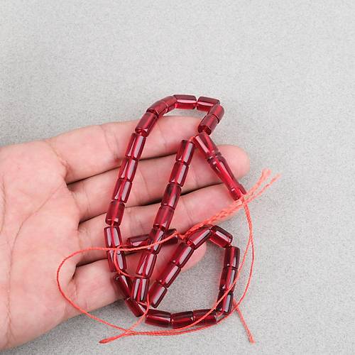 U�ak Cam� Kesme Kesim 7x10.5mm Tesbih - �effaf K�rm�z�