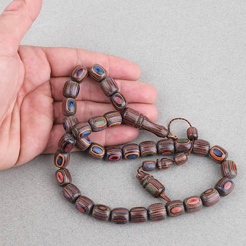 Kafur A�ac� Kaps�l Kesim 11x12mm Tesbih - Ye�il Mavi