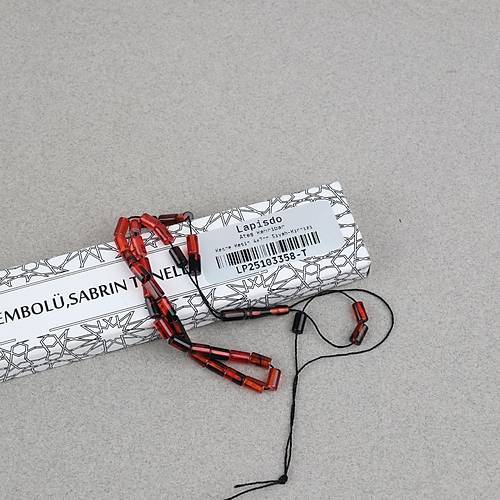 Ate� Kehribar Kesme Kesim 4x7mm Tesbih- Siyah-K�rm�z�