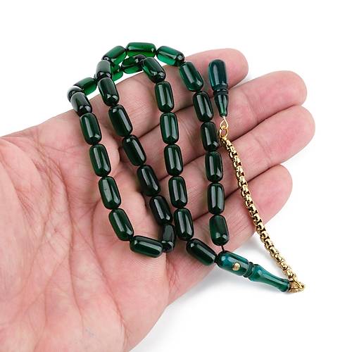 Ate Kebribar Gm Kaplama Pskl Kapsl Kesim 6x12mm Tesbih - Yeil