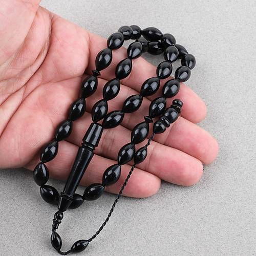 Kuka Siyah Arpa Kesim 8x13mm Tesbih