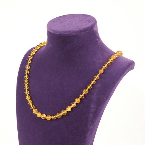 Doal Damla Kehribar Kre Model 60cm Kolye