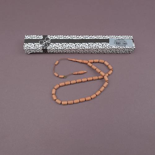 Beyaz Plesenk A�ac� Usta ��i �mzal� Kaps�l Kesim 6.5x11.5mm Tesbih