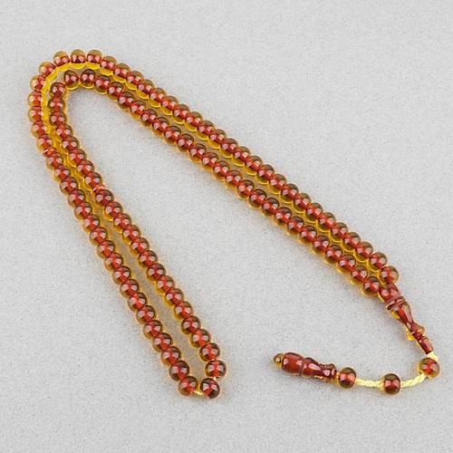 Ate� Kehribar 99luk Namaz Tesbih Tekerlek Kesim 9x7mm Tesbih