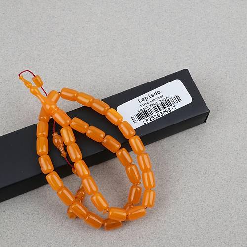 Skma Kehribar Usta i mzal Kapsl Kesim 8x12mm Tesbih