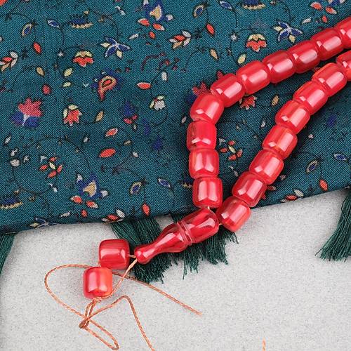 Katalin �ubuk Kaps�l Kesim 10.5x11mm Tesbih - K�rm�z� P�sk�ls�z