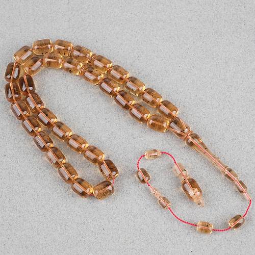 Alman Katalin Simli Usta i Kapsl Kesim 8.5x11mm Tesbih - effaf Simli