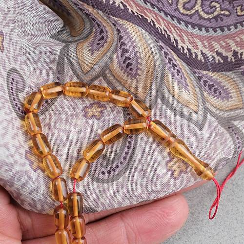 S�kma Kehribar Kaps�l Kesim Bilek Boy 5x8mm Tesbih P�sk�ls�z Sar�