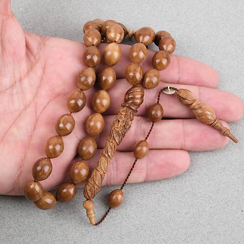 Kuka Usta ��i �mzal� �zel El ��i Oyma �mame ve Hitame Beyzi Kesim 9.5x13mm Tesbih