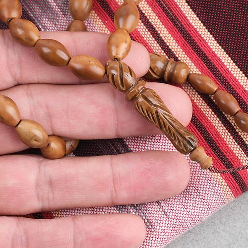 Kuka Ger�ek Do�al Lapisdo �mzal� ��lemeli �mame Beyzi Kesim 8x12mm Tesbih