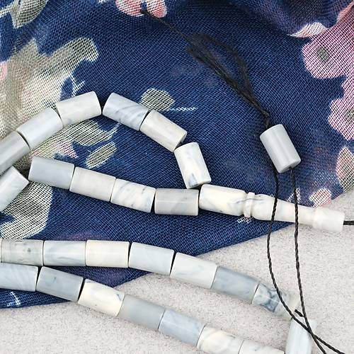 S�kma Kehribar Kesme Kesim 6x10mm Tesbih P�sk�ls�z Gri