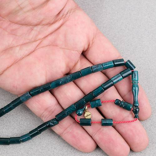 S�kma Kehribar Bilek Boy Kesme Kesim 5x9mm Tesbih -Rolex Ye�il