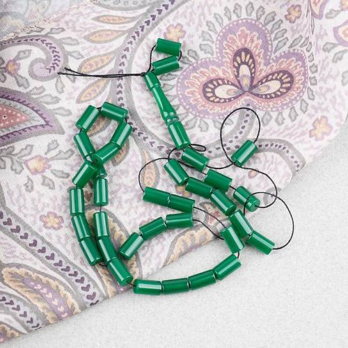 S�kma Kehribar Kesme Kesim 6x10mm Tesbih P�sk�ls�z Ye�il