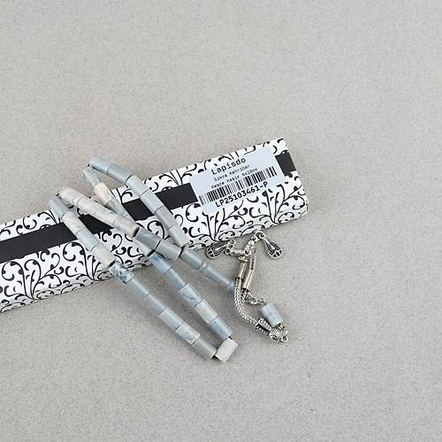 S�kma Kehribar Kesme Kesim Alpaka P�sk�ll� 6x10mm Tesbih