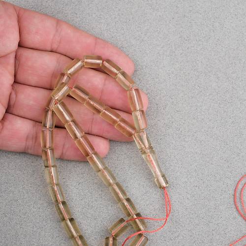 U�ak Cam� Kesme Kesim 7x10mm Tesbih P�sk�ls�z A��k Kahverengi