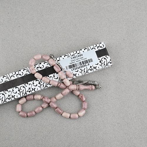 S�kma Kehribar Kaps�l Kesim Alpaka P�sk�ll� 7x11mm Tesbih