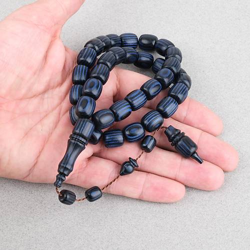 Kafur A�ac� Kaps�l Kesim 11x12mm Tesbih- Lacivert