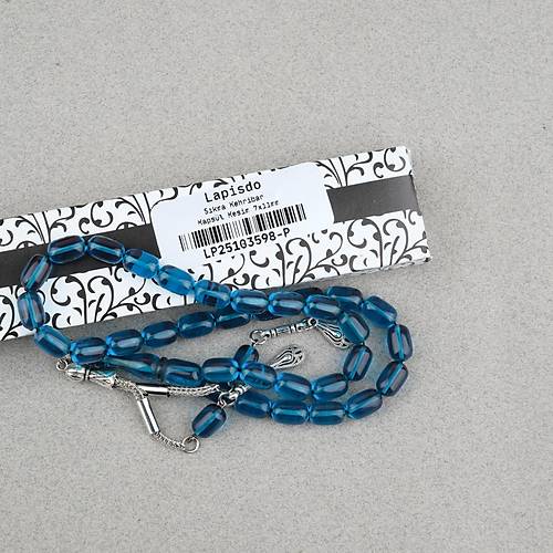 Ate� Kehribar Kaps�l Kesim Alpaka P�sk�ll� 7x11mm Tesbih Z�mr�t Ye�ili