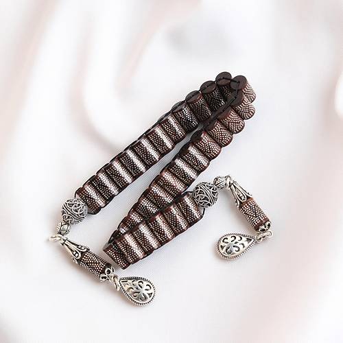 Kuka 925Ayar G�m�� �ak�m ve G�m�� P�sk�l 29lu  Zaza Kesme Kesim 6.5x11mm Tesbih