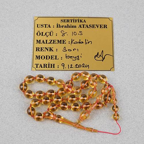 Katalin ubuk Usta i Beyzi Kesim 8x10.5mm Tesbih -effaf Sar