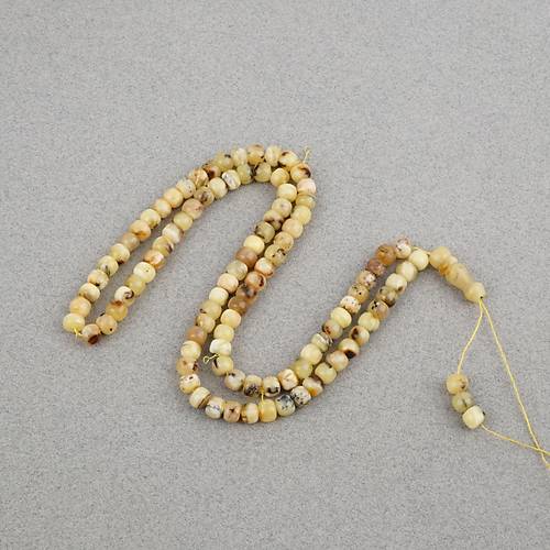 Damla Kehribar 99luk Tekerlek Kesim 6x5mm Namez Tesbihi